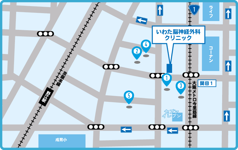 いわた脳神経外科クリニック周辺駐車場MAP