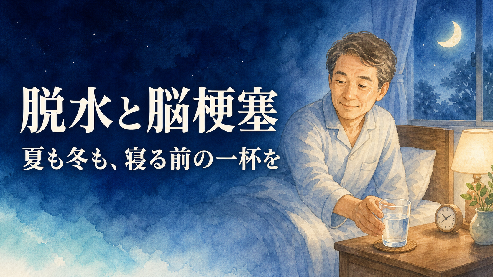 脱水と脳梗塞 夏も冬も要注意 寝る前の一杯で防ぐ