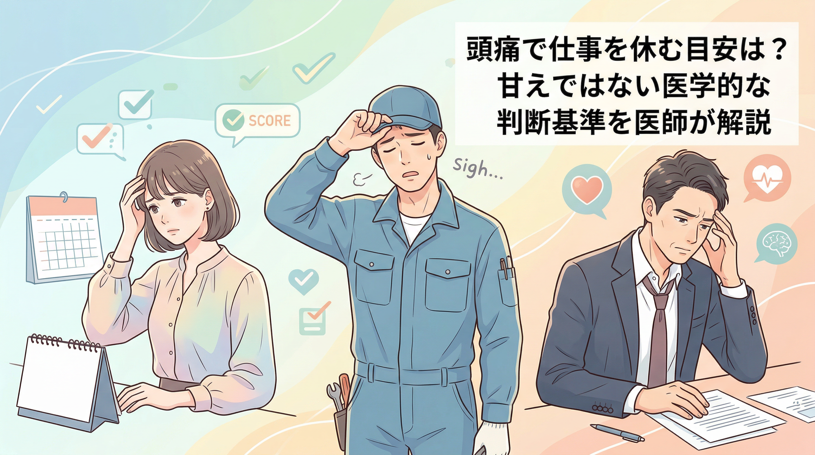 頭痛で仕事を休むべきか判断する基準を解説