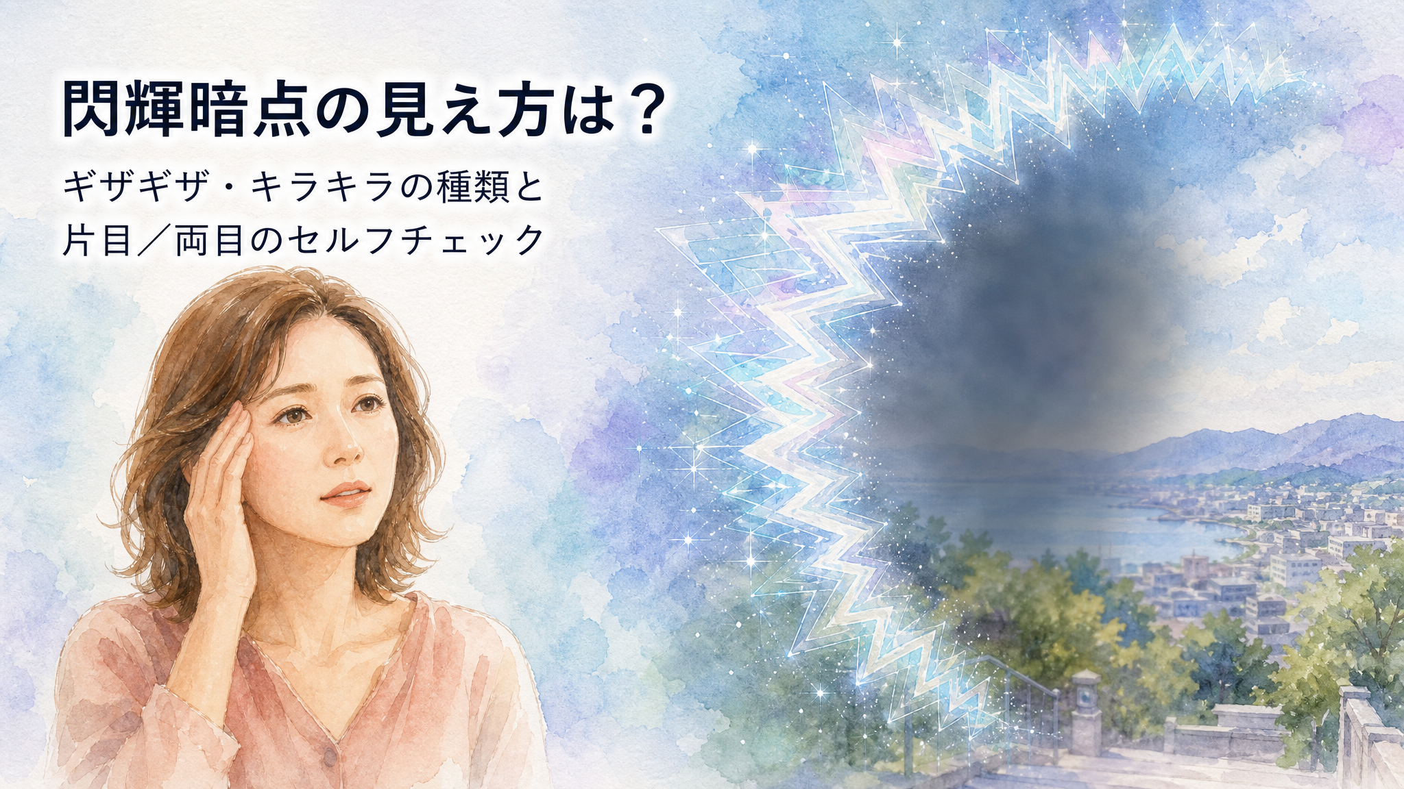 閃輝暗点の見え方——パターン図鑑と片目・両目のセルフチェック
